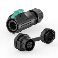 LP12 2 Pin Panel Outdoor Waterproof Wire Connectors Aviation Plug Socket Solder Type All Plastic