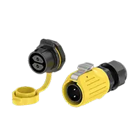 LP20 Yellow 2Pin Solder Type Industrial Waterproof Connector Panel All Plastic 20A Power