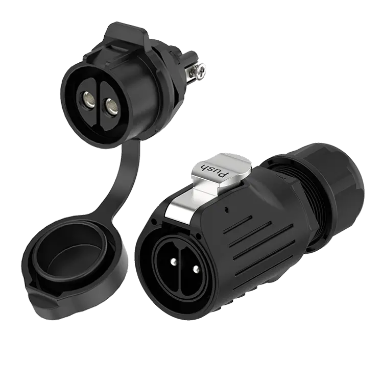 LP28 Waterproof Plug Connectors 2 Pin Panel All Plastic Screw Type Aviation Waterproof Connector