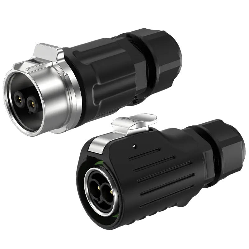 LP16 Electrical Waterproof Connectors 2 Pin Wire to Wire Circular Connector Aviation Plug 10A Power Plastic+Metal
