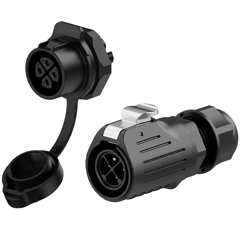 LP20 4Pin Crimping Type Panel Mount Power Connector All Plastic 15A Power Aviation Waterproof Connector