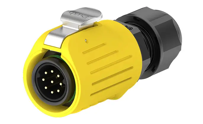 LP16 5A Waterproof Connector Yellow Flange 9 Pin Reverse Mounting Aviation Plug Connector Socket All Plastic