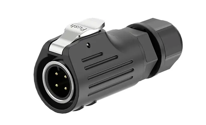LP12 Electrical Waterproof Connectors 4 Pin Solder Type Straight Circular Connector Plastic+Metal Aviation Plug Socket