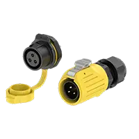 LP20 Yellow 3Pin Solder Type Electrical Waterproof Connectors Panel All Plastic 20A Power