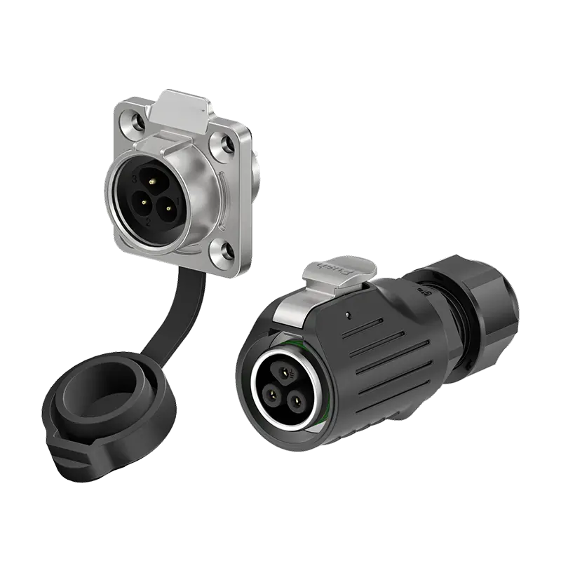 LP16 Outdoor Waterproof Wire Connectors Metal 3 Pin 10A Flange Reverse Mounting Aviation Plug