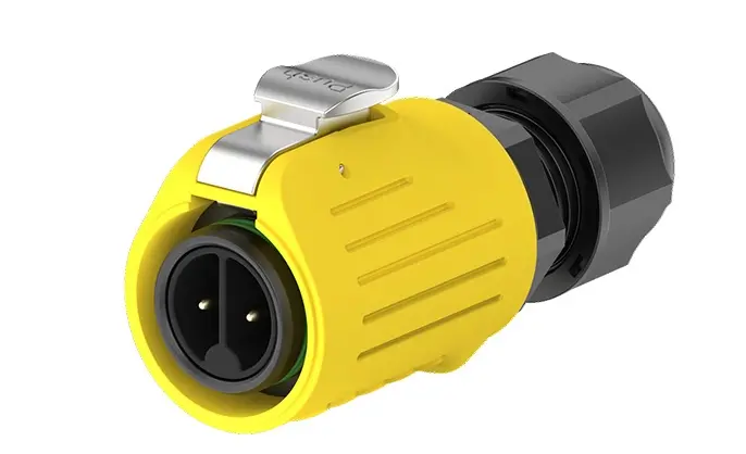 LP16 2Pin Yellow 10A Power Flange Electrical Waterproof Connectors Waterproof Aviation Plug All Plastic