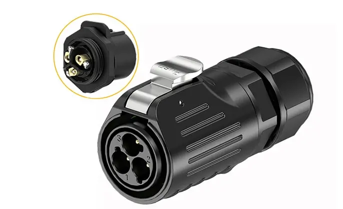 LP24 Outdoor Waterproof Wire Connectors Circular Power Connector Types Wire to Wire 3 Pin Screw Type All Plastic