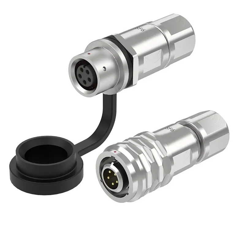 SF6 5 Pin Circular Connector Electrical Industrial Waterproof Connector IP67 Push-Pull All Metal
