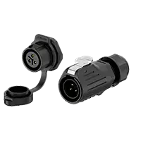 LP20 Waterproof 3 Pin Plug and Socket Solder Type Waterproof Connector Panel All Plastic 20A Power