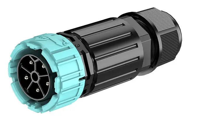 P25 32A Standard Circular Connector Screw Lock Waterproof Wire Connector 5 Pins Wire to Wire IP68 Waterproof Cable Connector