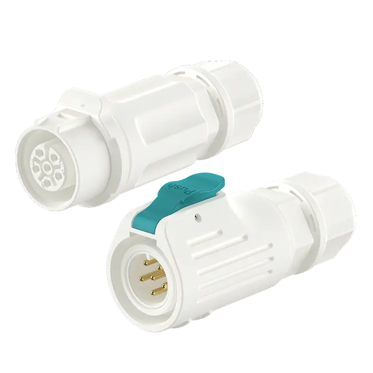 LP12 6 Pin White Circular Plug Socket Wire to Wire Aviation Waterproof Connector