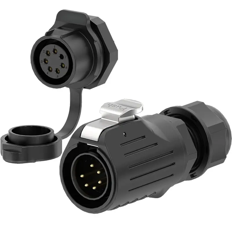LP20 6 Pin Outdoor Waterproof Electrical Wire Connector Screw Type 10A Power Panel All Plastic