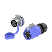 LP20 5 Pin Blue Waterproof Connector Waterproof Aviation Plug Solder Type 10A Power Panel Metal + Plastic
