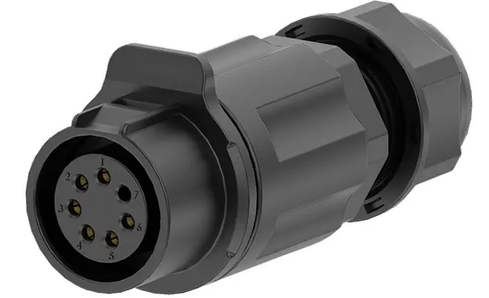 LP20 6 Pin Circular Connector Electrical Wire to Wire Screw Type 10A Power Panel All Plastic