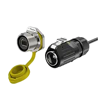 LP24 RJ45 Panel Mount Waterproof Connector Metal Waterproof Aviation Plug Connector Solder Type