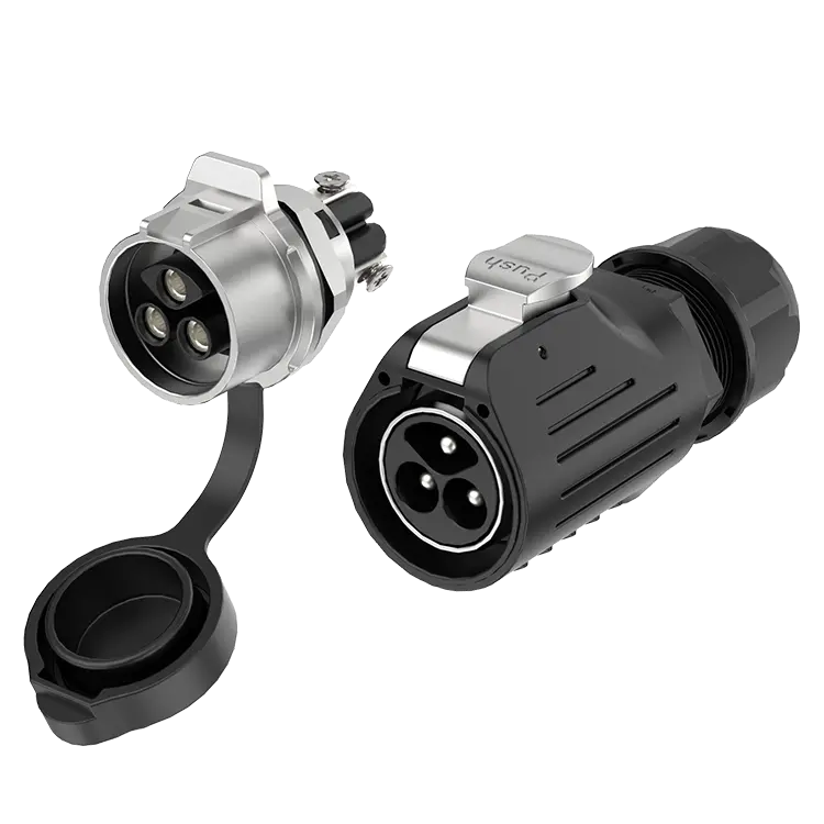 LP28 Outdoor Waterproof Wire Connectors 3 Pin Panel Screw Type Metal Aviation Plug and Socket