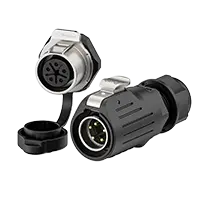LP20 5 Pin Waterproof Aviation Connector Cable Plug Solder Type 10A Power Panel Metal + Plastic
