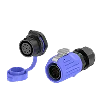 LP20 9Pin Blue Solder Type Electrical Waterproof Connectors 5A Power Panel All Plastic