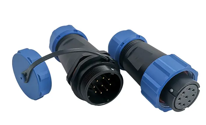SP21 9 Pin Circular Plastic Wire Connector Outdoor Cable Connector All Plastic
