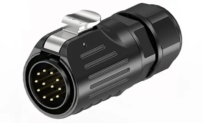 LP24 Industrial Waterproof Connector Panel 12 Pin Waterproof Aviation Connector Cable Plug Solder Type All Plastic