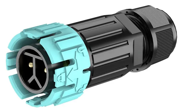 M23MP IP68 Waterproof Cable Connector 2 Pins Front Panel Male Female Screwless Connectors