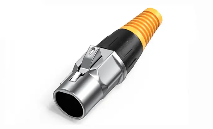 ER- RJ45 Flange Waterproof Connectors Yellow Dual Network Port Socket 90° Cat6 Buckle Type