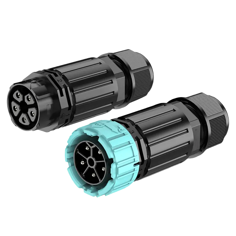 P25 32A Standard Circular Connector Screw Lock Waterproof Wire Connector 5 Pins Wire to Wire IP68 Waterproof Cable Connector
