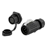 LP20 4Pin Screw Type Waterproof Wire Connectors Panel All Plastic 20A Power