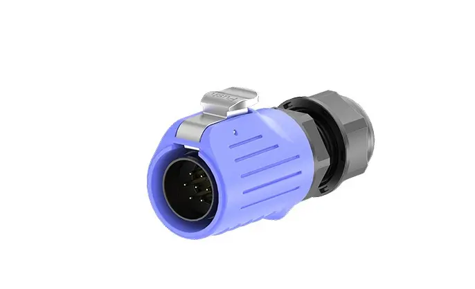 LP20 7 Pin Blue Waterproof Connector Aviation Waterproof Connector Screw Type 10A Power Panel All Plastic