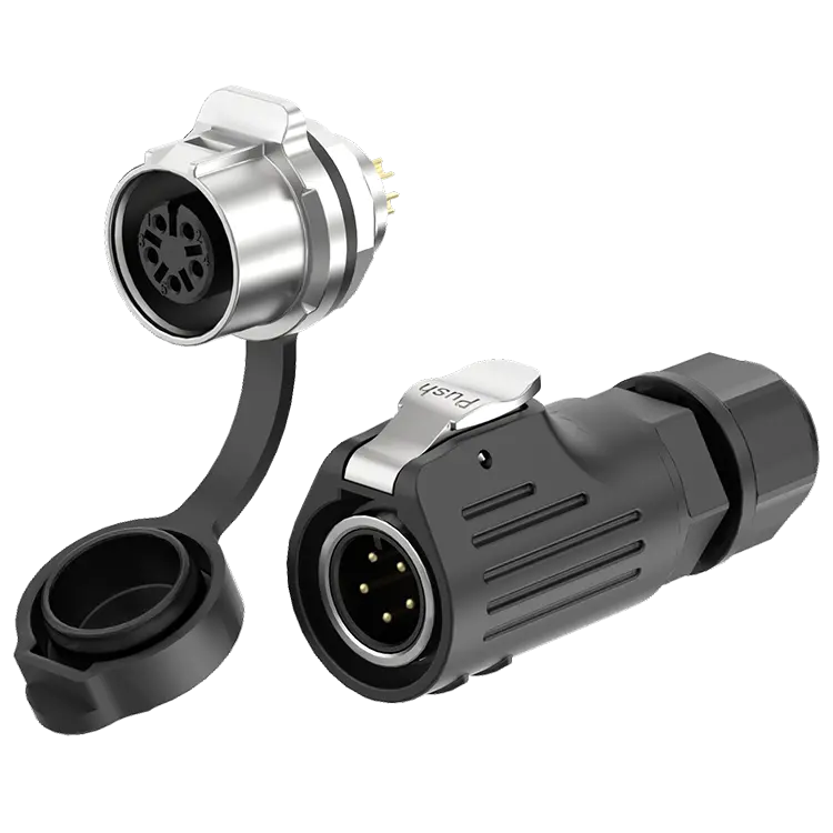 LP12 5Pin Panel Mount Power Connector Waterproof Aviation Connector Cable Plug Solder Type Metal + Plastic