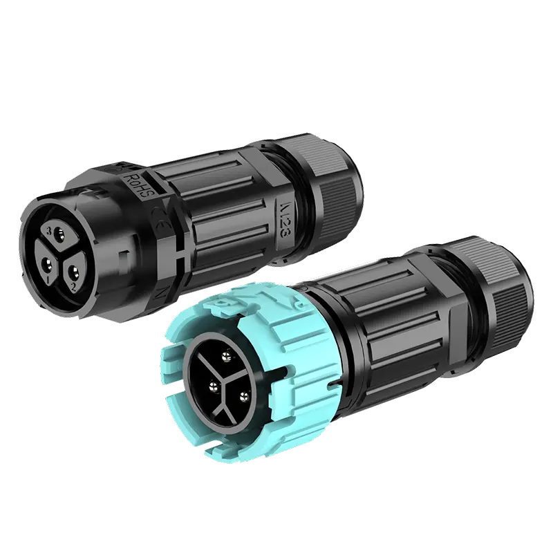 P23MF 3 Pins Circular Plug Connector Screwless Waterproof Cable Connector IP68 Male Female Quick Connect Connectors