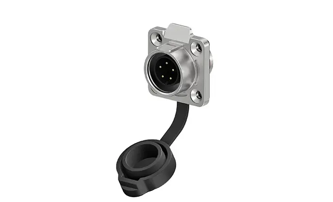 LP16 5A Power Waterproof Connector Solder Type Flange Metal 5 Pin Reverse Mounting Aviation Plug Socket