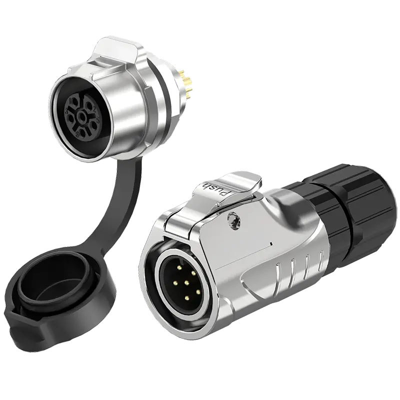 LP12 Panel Mounting 6Pin Industrial Waterproof Connector Solder Type Aviation Plug Connector All Metal
