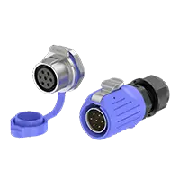 LP20 7 Pin Blue Waterproof Connector Aviation Connector Screw Type 10A Power Panel Metal + Plastic