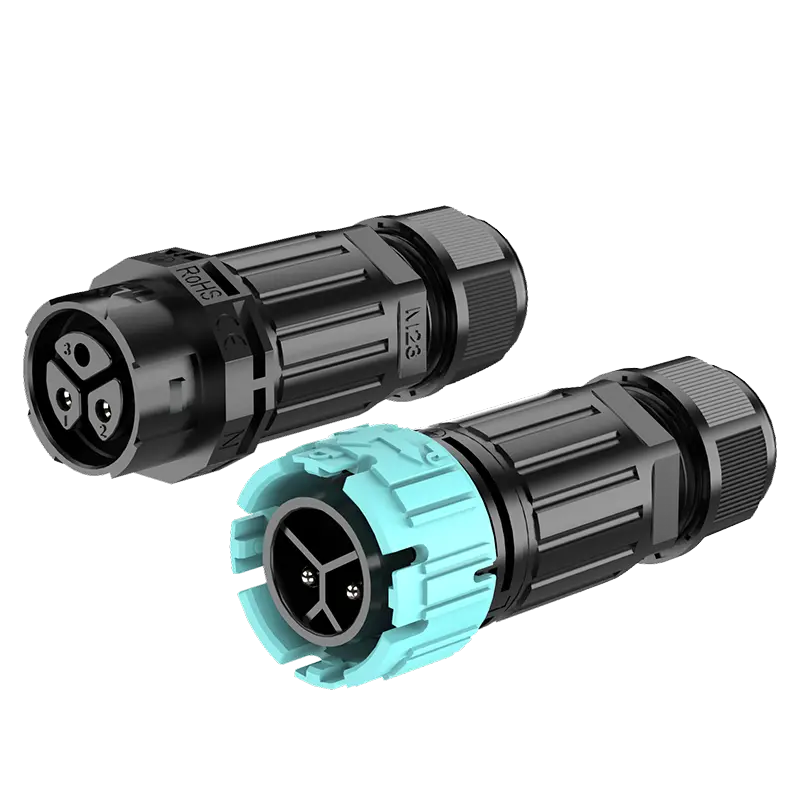 P23 2 Pin Circular Plug Connector Screwless Waterproof Cable Connector Outdoor Waterproof Electrical Wire Connector