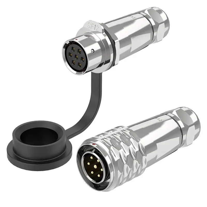 SF12 7 Pin Circular Plug Connector IP67 Push-Pull All Metal