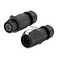 LP20 3Pin Solder Type Waterproof Connector Wire to Wire Circular Connector 20A Power All Plastic