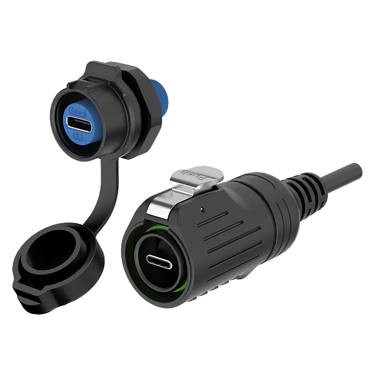 LP16-TYPE-C Device Panel Waterproof Connector 5.0Gb/s Waterproof Aviation Plug All Plastic