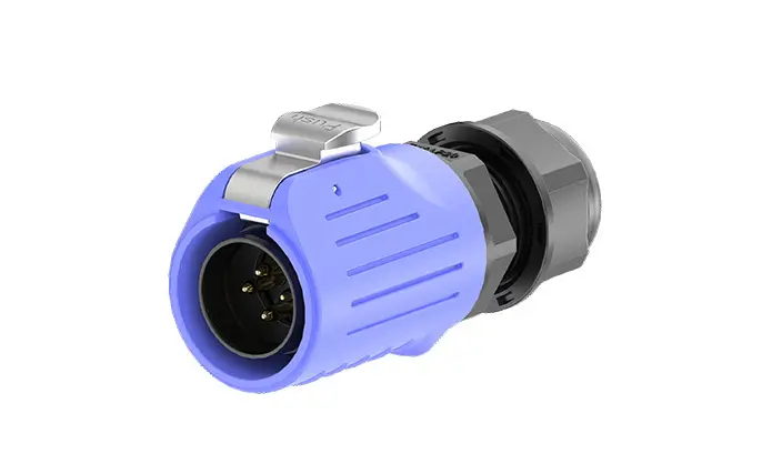 LP20 Blue 4Pin Solder Type Waterproof Connector Waterproof Plug Connectors Panel All Plastic 20A Power