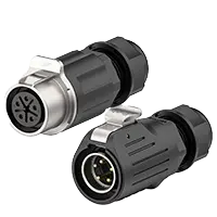LP20 5 Pin Waterproof Connector Solder Type 10A Power Circular Connector Metal + Plastic