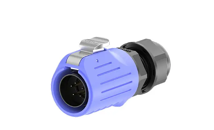 LP20 Blue Solder Type 5 Pin Panel Waterproof Connector Aviation Plug 10A Power All Plastic
