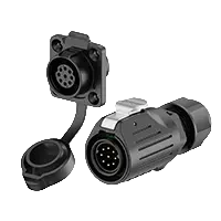 LP16 5A Waterproof Connector Solder Type Flange 9 Pin Reverse Mounting Aviation Plug Connector Socket All Plastic