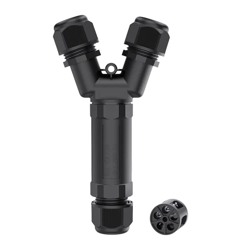 M25Y Waterproof Y Shape IP68 3 Way Cable Connector 2 Pin Waterproof Electrical Connector (Single Core)