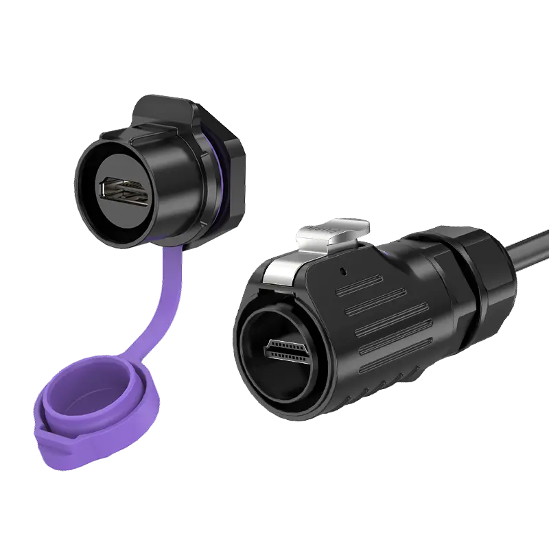 LP24-HDMI Device Waterproof Wire Connectors Panel Plug Connector Waterproof Aviation Plug All Plastic