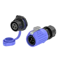 LP20 Blue 3Pin Screw Type Electrical Waterproof Connectors Panel All Plastic 20A Power