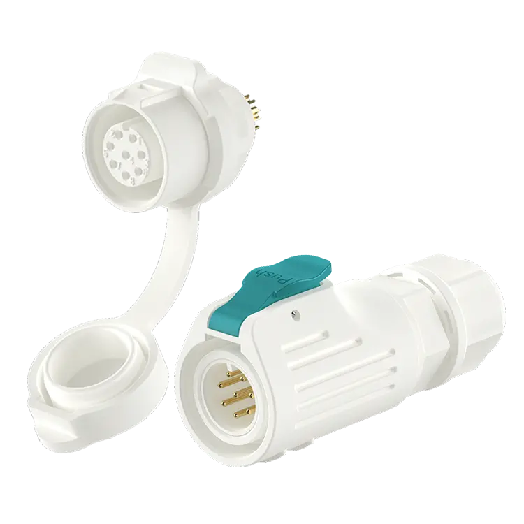LP12 Panel 8Pin White Outdoor Waterproof Electrical Wire Connector Waterproof Aviation Plug