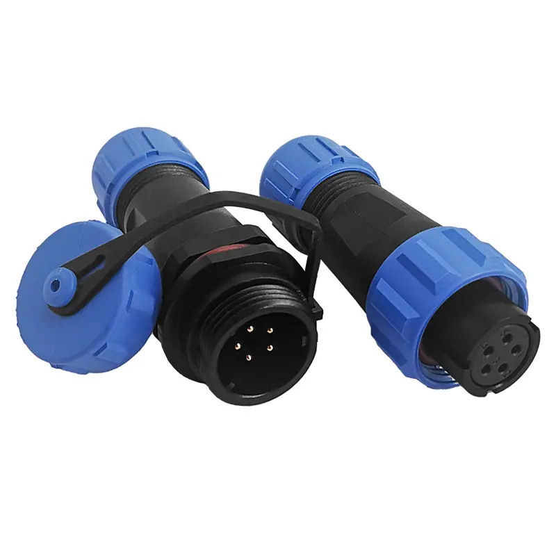 SP13 5 Pin Circular Connector Electrical Outdoor Cable Connector IP68 All Plastic