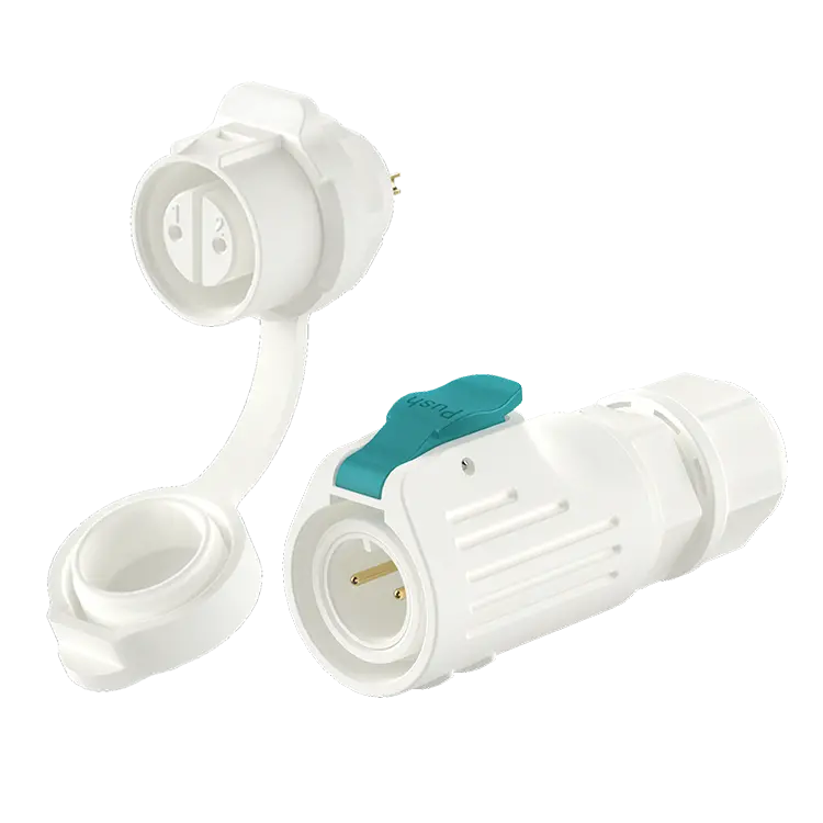 LP12 2 Pin White Panel Electrical Waterproof Connectors Waterproof Aviation Plug Solder Type All Plastic
