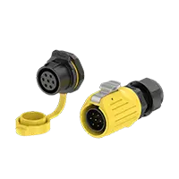 LP20 7 Pin Yellow Waterproof Connector Aviation Plug Screw Type 10A Power Panel All Plastic