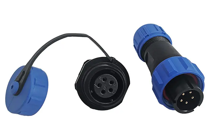 SP13 5 Pin Circular Plug Socket Panel Mount Power Connector IP68 All Plastic